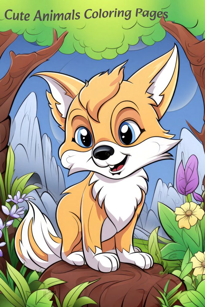Cute Animals coloring book cover