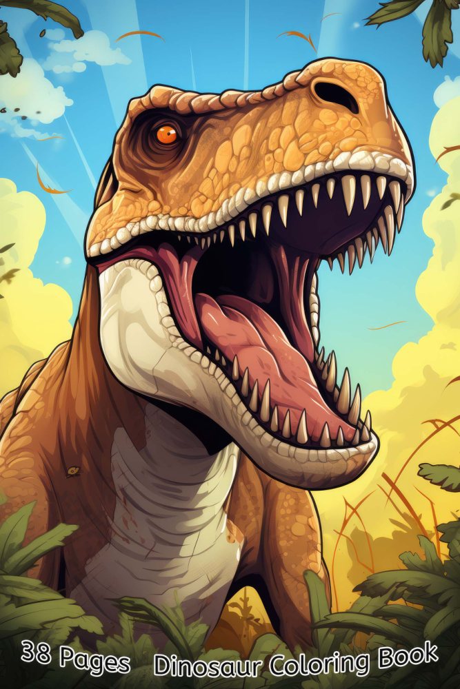 Dinosaurs coloring book cover