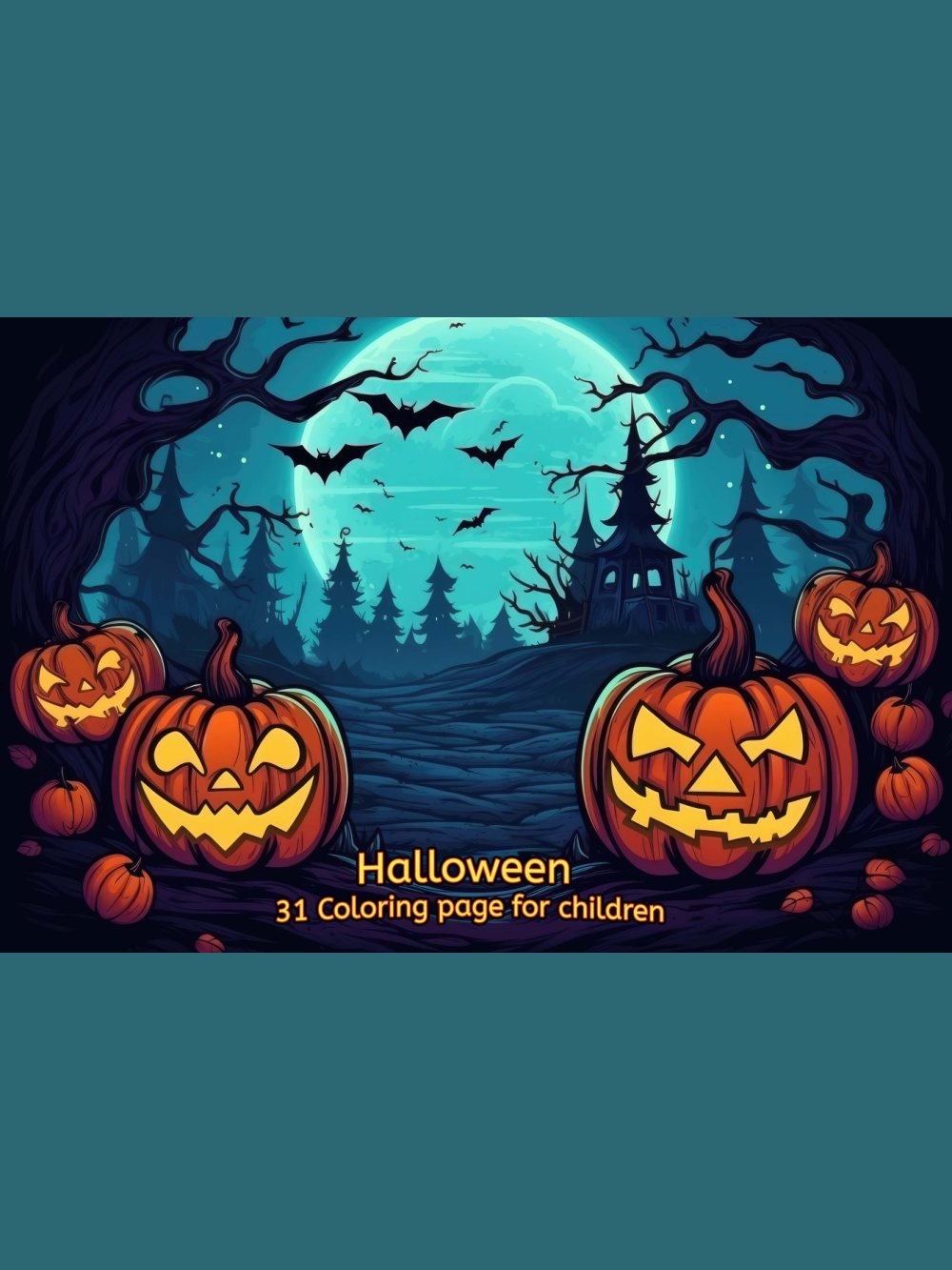 Halloween coloring book cover