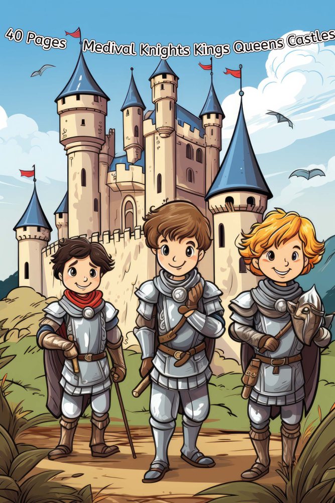 Medieval Knights coloring book cover